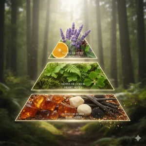 A breakdown of the fougère fragrance pyramid featuring lavender, oakmoss, and coumarin notes for Canadian fragrance enthusiasts.