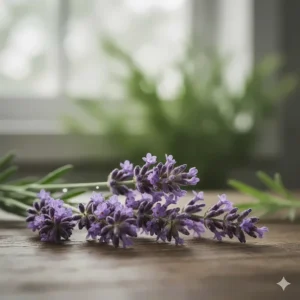 Fresh purple lavender sprigs used in traditional fougère cologne for men, reflecting natural Canadian botanical scents.