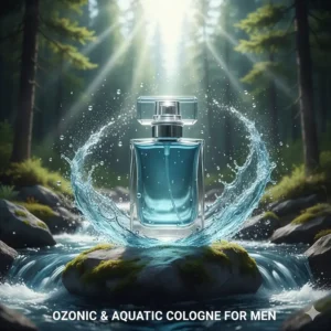 Illustration of crisp water and mountain air elements found in fresh cologne for dates.