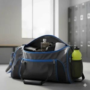 Post-workout essentials featuring a fresh cologne for young men, highlighting a clean and active Canadian lifestyle.