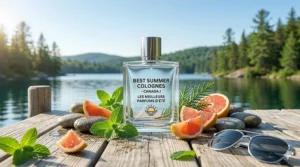 Illustration of fresh aquatic fragrances perfect for a humid summer day in Toronto or Vancouver.