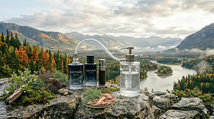 Dior fresh fragrances for men gift box with a maple leaf accent for the Canadian market. Coffret cadeau de parfums frais Dior pour hommes au Canada.