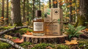 Alt text for image 9: Eco-friendly woody cologne gifts for men featuring Canadian-sourced ingredients and sustainable packaging.