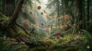 High-detail breakdown of woody cologne ingredients including Canadian red cedar, sandalwood, and earthy vetiver root.