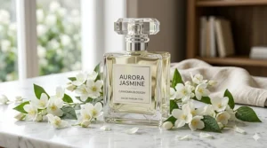 Detailed botanical illustration of Jasmine Sambac flowers, a key ingredient in premium jasmine perfumes for women.