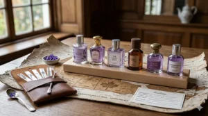 Niche violet fragrance sample kit for Canadian perfume lovers.