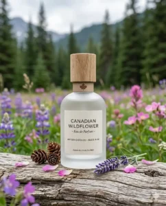 Sustainable perfume packaging by local Canadian makers, demonstrating the shift toward clean ingredients in the best floral perfumes.