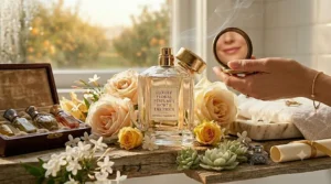 An infographic chart displaying scent longevity over twelve hours, proving why premium oil concentrations make luxury floral perfumes worth the price.