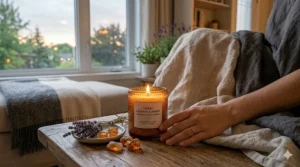 A calm evening ritual with lavender and amber fragrance.