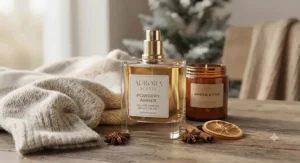 An elegantly packaged powdery amber perfume gift set ideal for holidays and special occasions across Canada.