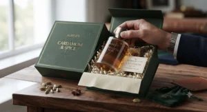 An unboxing experience of the top-rated cardamom fragrance gift for him, popular in Canadian boutique stores.
